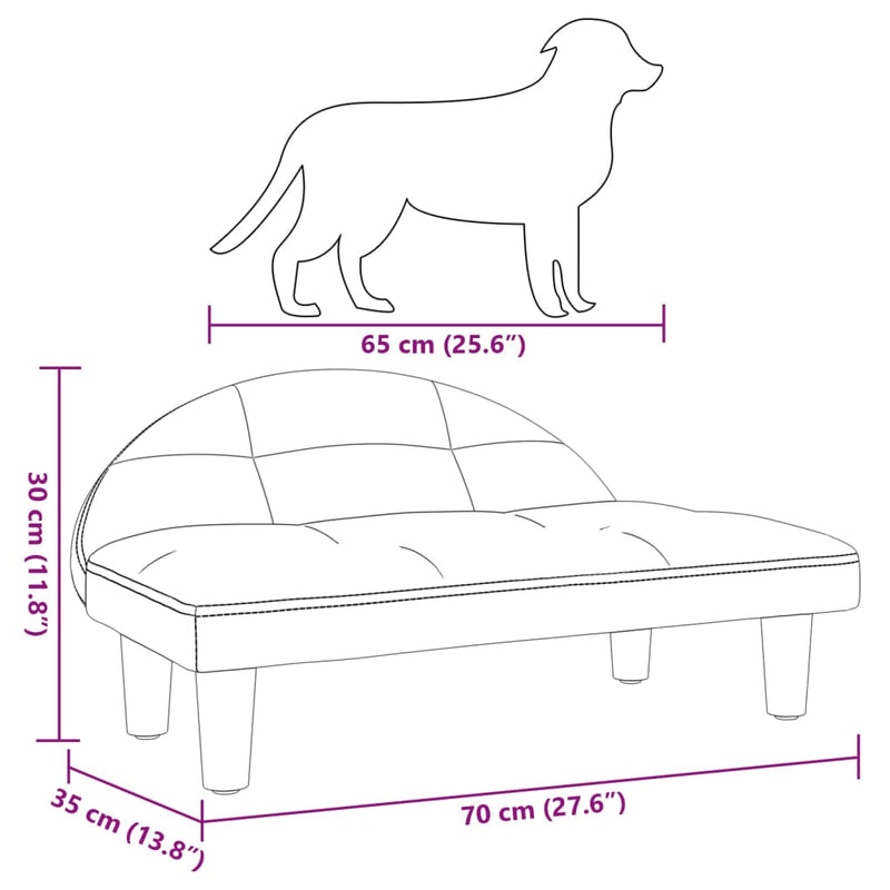 Hundebett Braun 70x52x30 cm Stoff