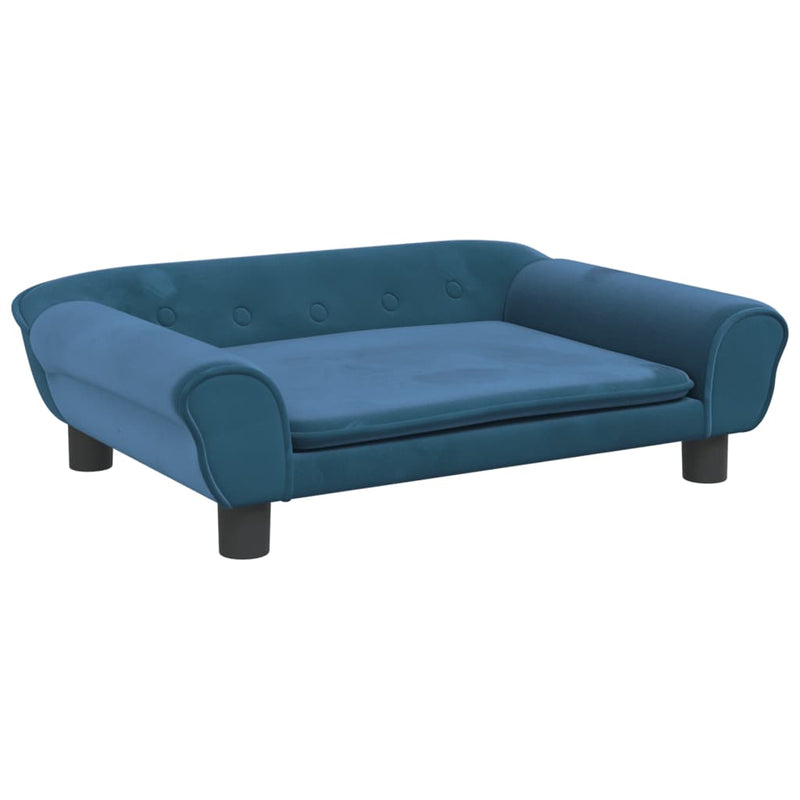 Hundebett Blau 70x48x22 cm Samt