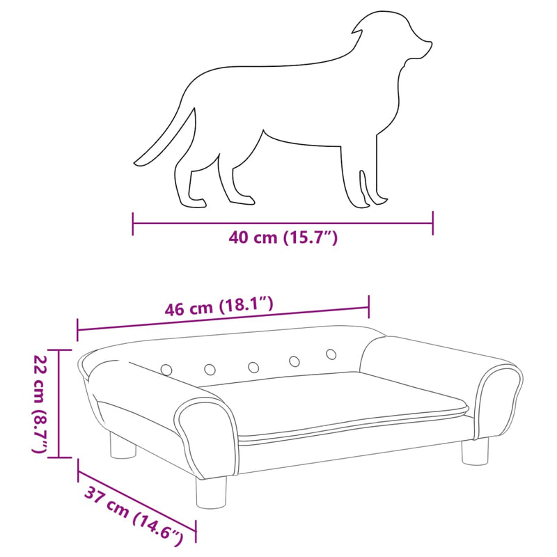 Hundebett Braun 70x48x22 cm Samt