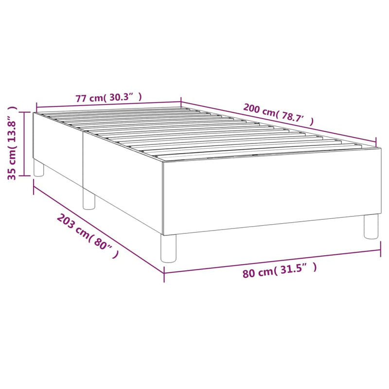 Bettgestell ohne Matratze Dunkelbraun 80x200 cm Stoff