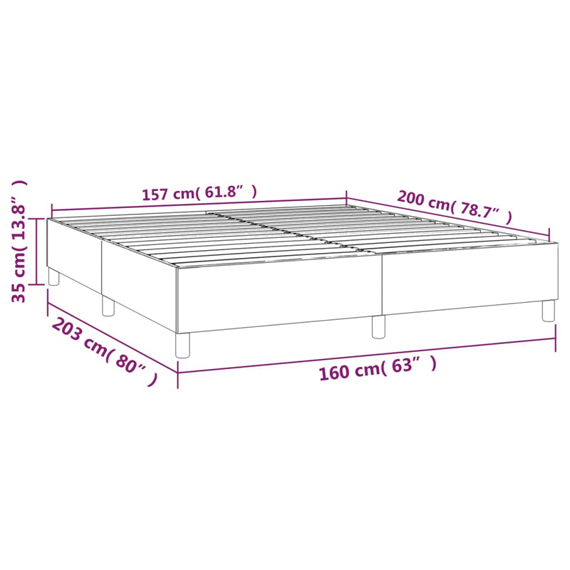 Bettgestell ohne Matratze Dunkelgrau 160x200 cm Stoff