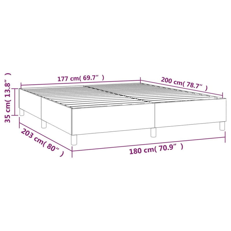 Bettgestell ohne Matratze Schwarz 180x200 cm Stoff