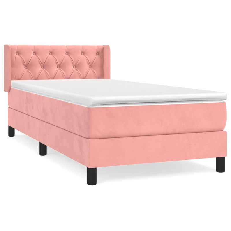 Boxspringbett mit Matratze Rosa 80x200 cm Samt