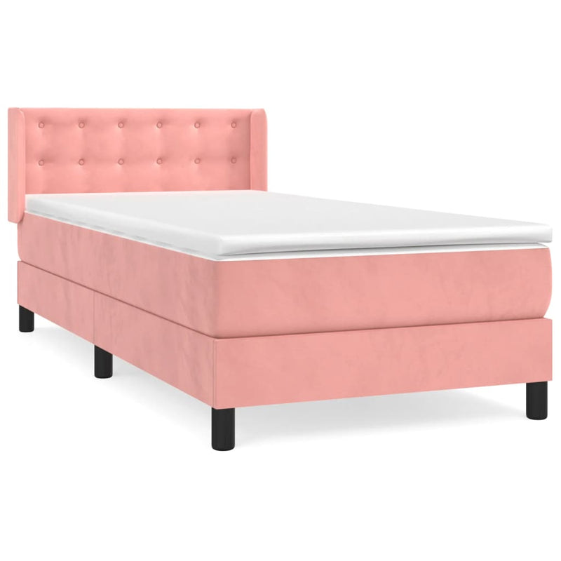 Boxspringbett mit Matratze Rosa 80x200 cm Samt