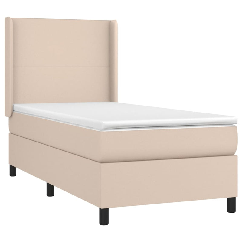 Boxspringbett Matratze Cappuccino-Braun 100x200cm Kunstleder