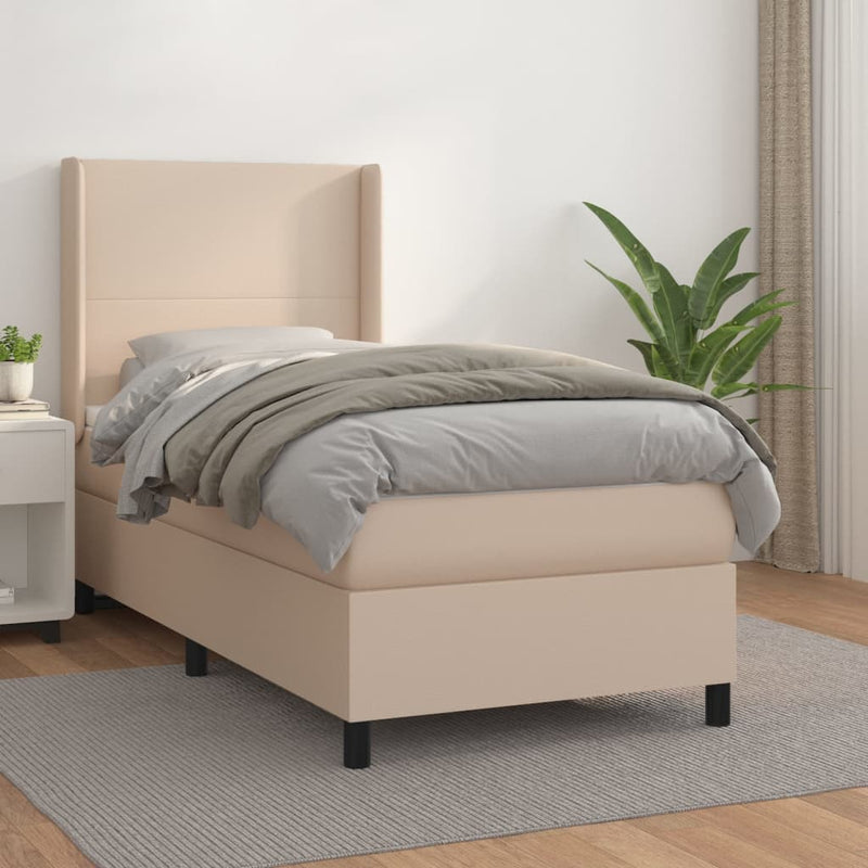 Boxspringbett Matratze Cappuccino-Braun 100x200cm Kunstleder