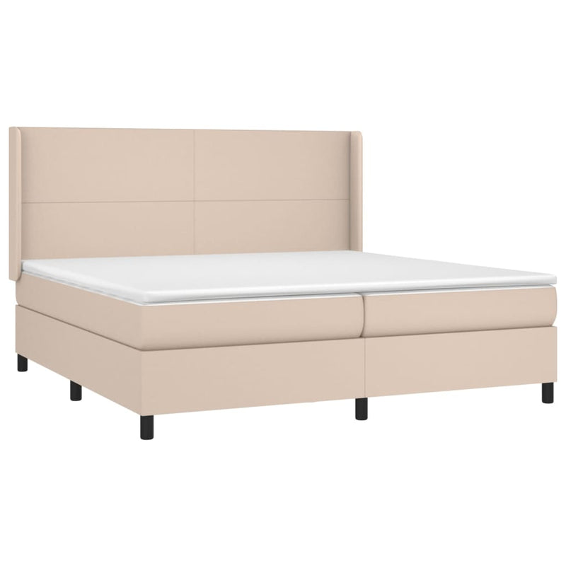 Boxspringbett Matratze Cappuccino-Braun 200x200cm Kunstleder