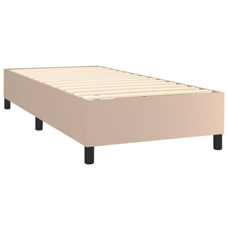 Boxspringbett mit Matratze Cappuccino-Braun 90x190cm Kunstleder