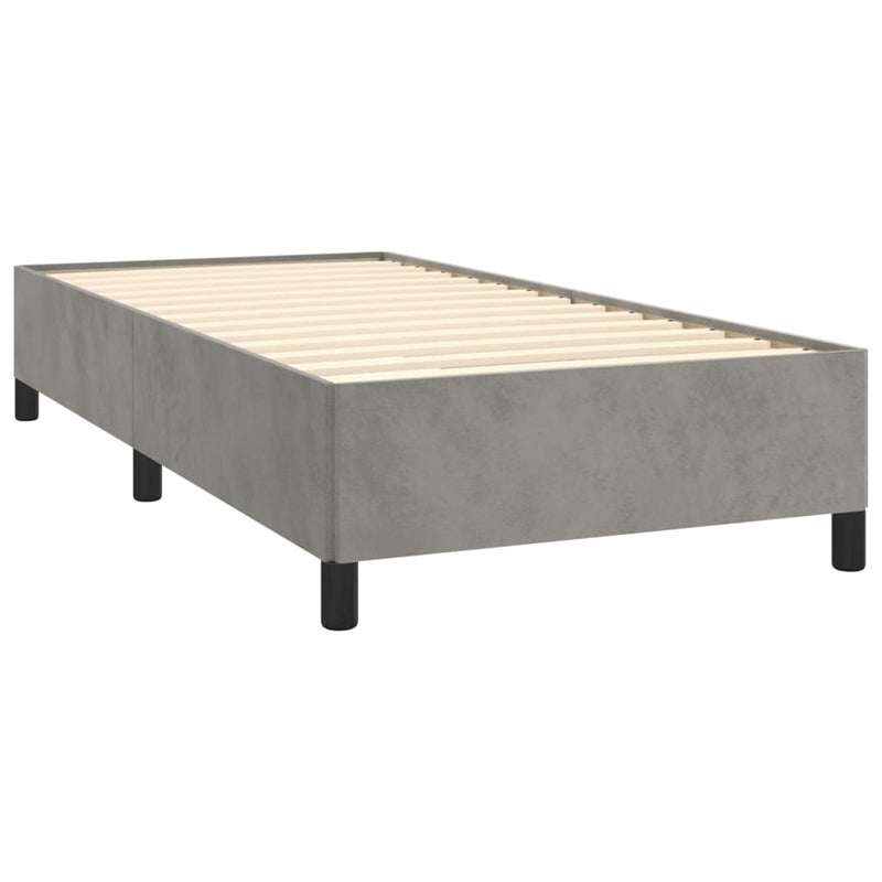 Boxspringbett mit Matratze Hellgrau 80x200 cm Samt