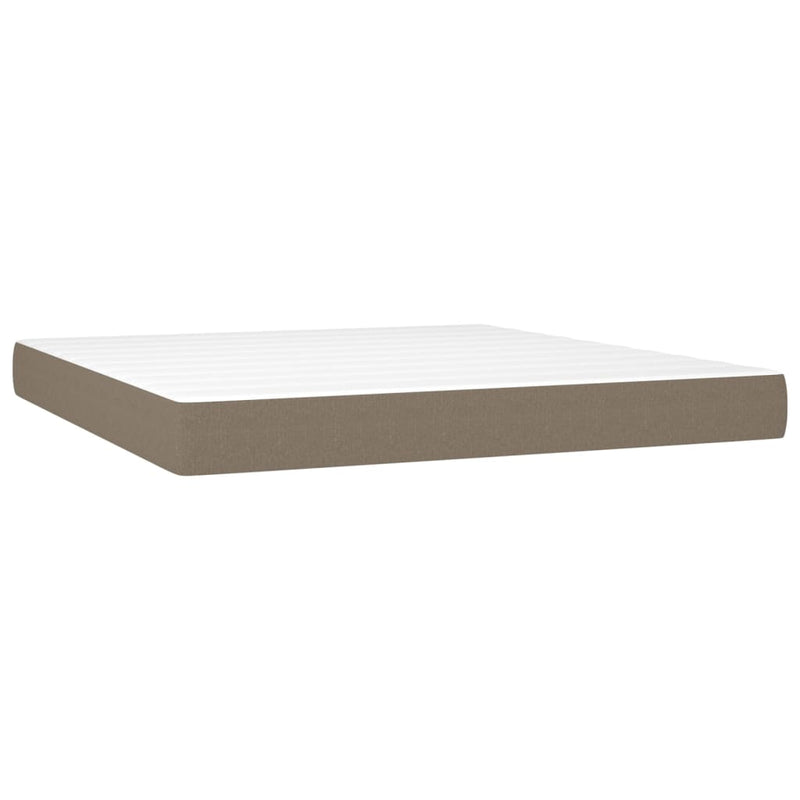 Boxspringbett mit Matratze & LED Taupe 160x200 cm Stoff