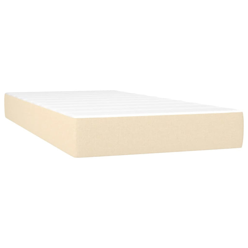 Boxspringbett mit Matratze & LED Creme 80x200 cm Stoff