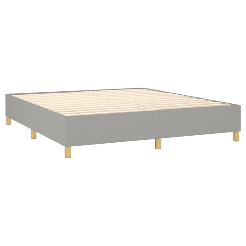 Boxspringbett mit Matratze & LED Hellgrau 160x200 cm Stoff