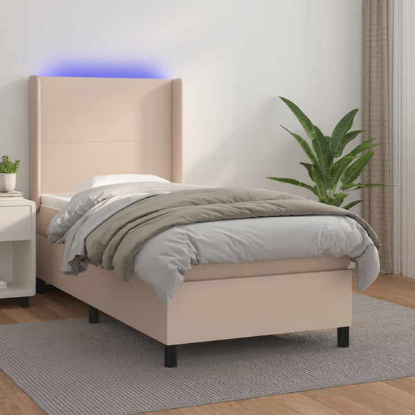 Boxspringbett mit Matratze & LED Cappuccino-Braun 100x200cm