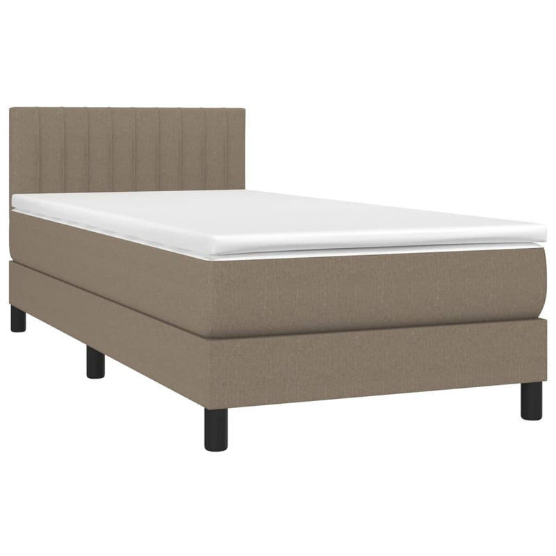 Boxspringbett mit Matratze & LED Taupe 90x200 cm Stoff