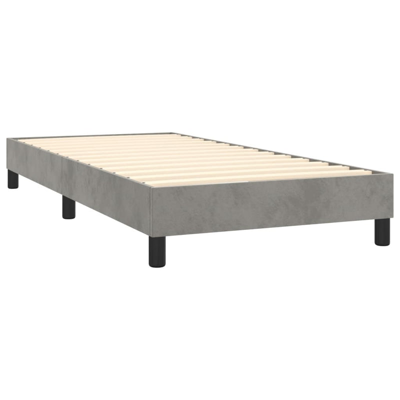 Boxspringbett mit Matratze & LED Hellgrau 90x200 cm Samt