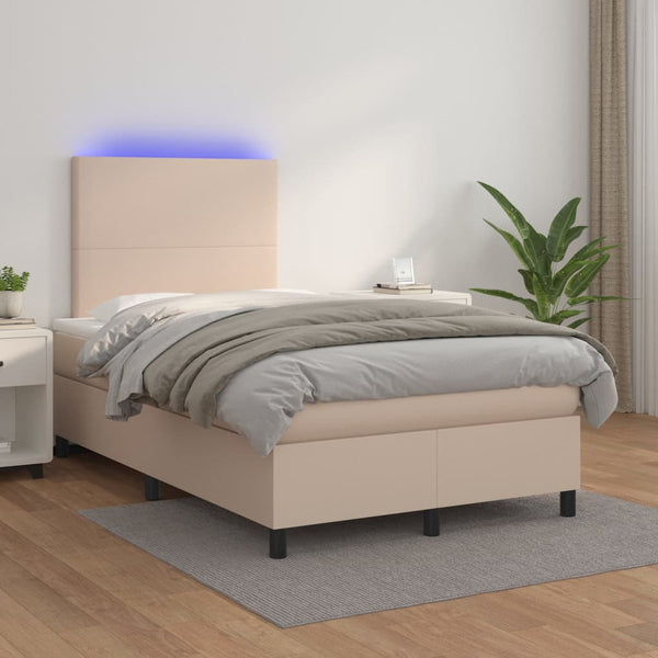 Boxspringbett mit Matratze & LED Cappuccino-Braun 120x200cm