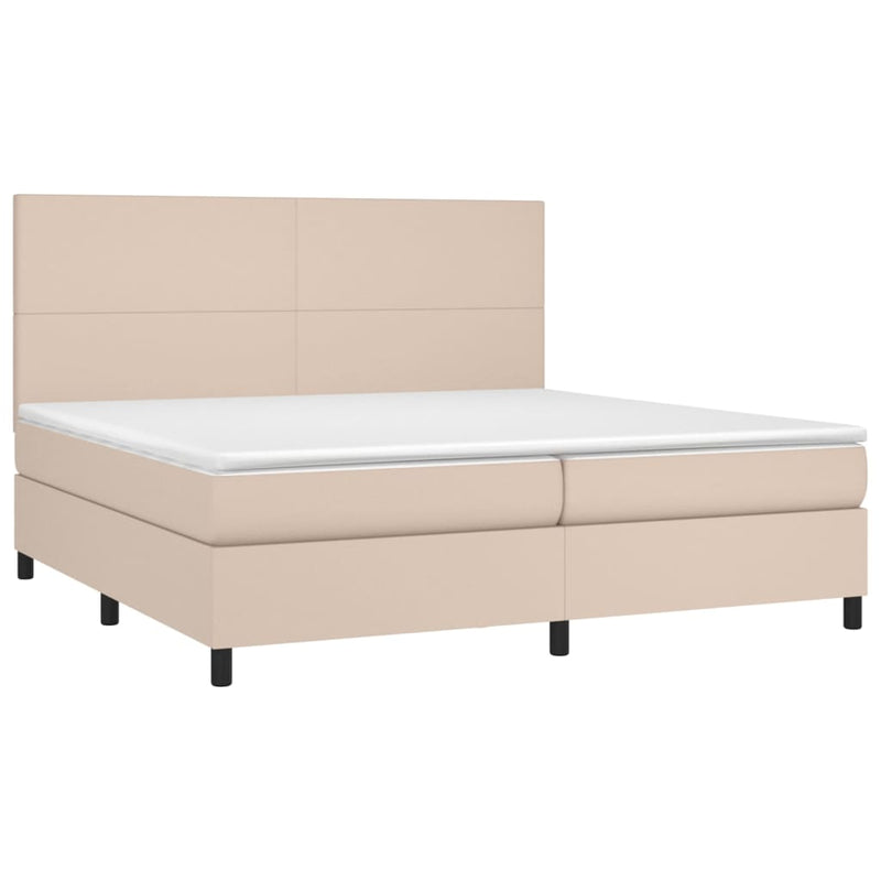 Boxspringbett mit Matratze & LED Cappuccino-Braun 200x200cm