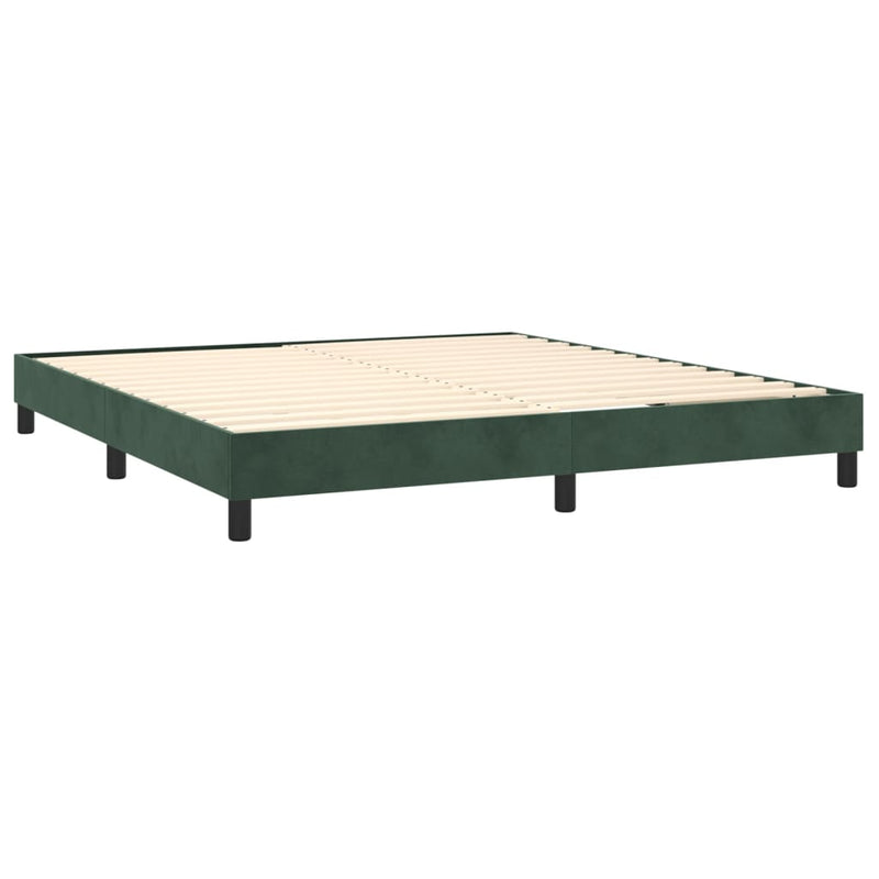 Boxspringbett mit Matratze Dunkelgrün 180x200 cm Samt