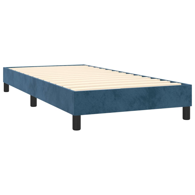 Boxspringbett mit Matratze Dunkelblau 80x200 cm Samt