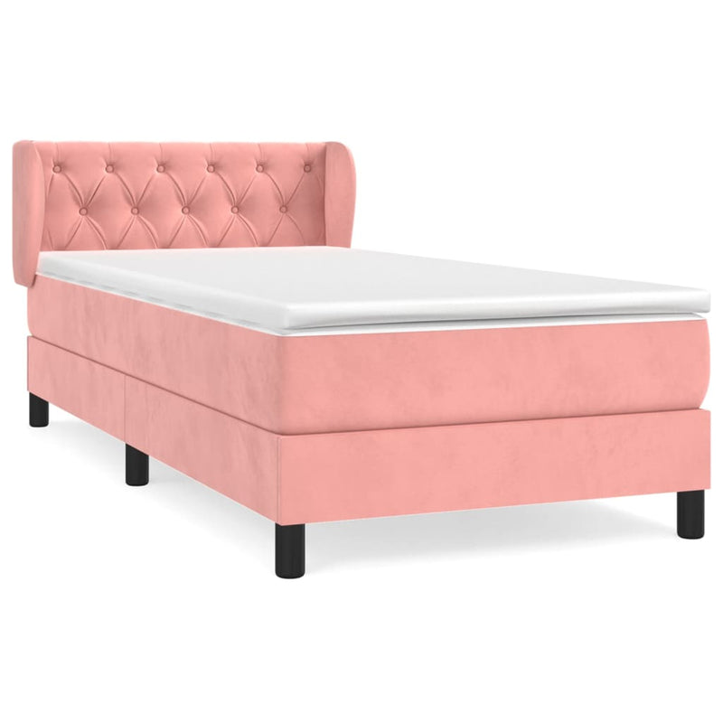 Boxspringbett mit Matratze Rosa 80x200 cm Samt