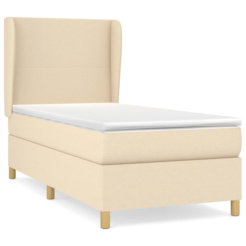 Boxspringbett mit Matratze Creme 80x200 cm Stoff