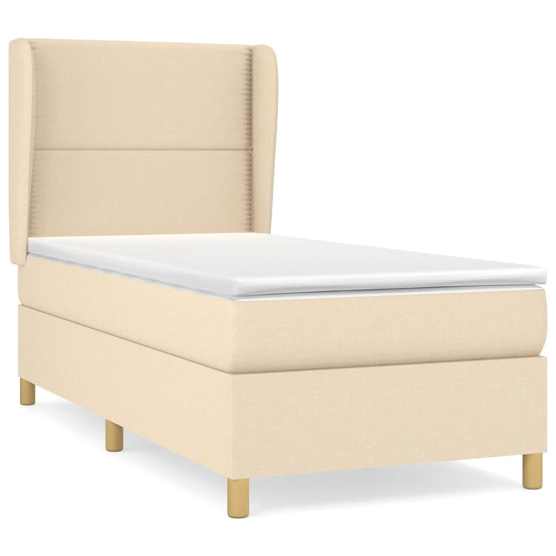 Boxspringbett mit Matratze Creme 80x200 cm Stoff