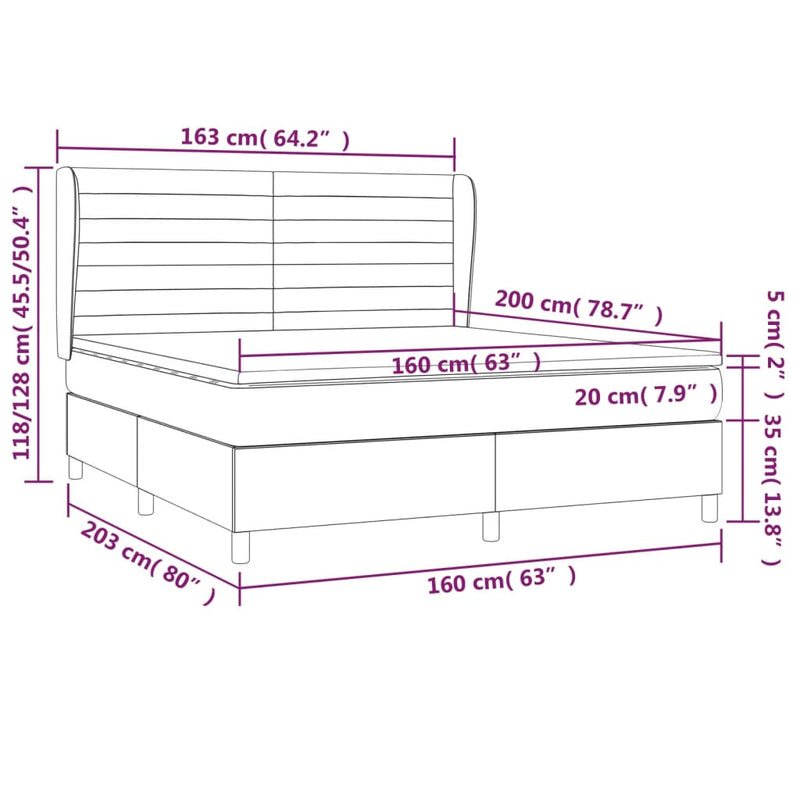 Boxspringbett mit Matratze Dunkelbraun 160x200 cm Stoff