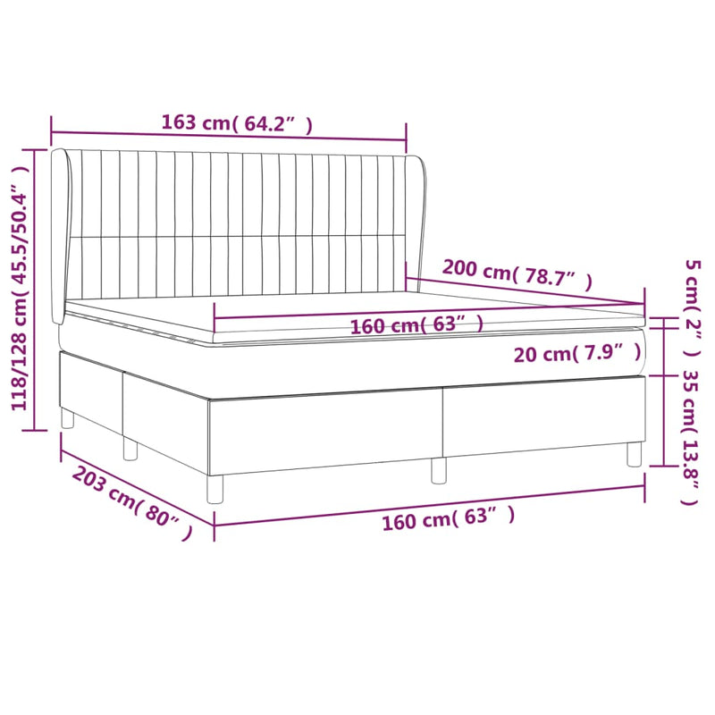 Boxspringbett mit Matratze Creme 160x200 cm Stoff