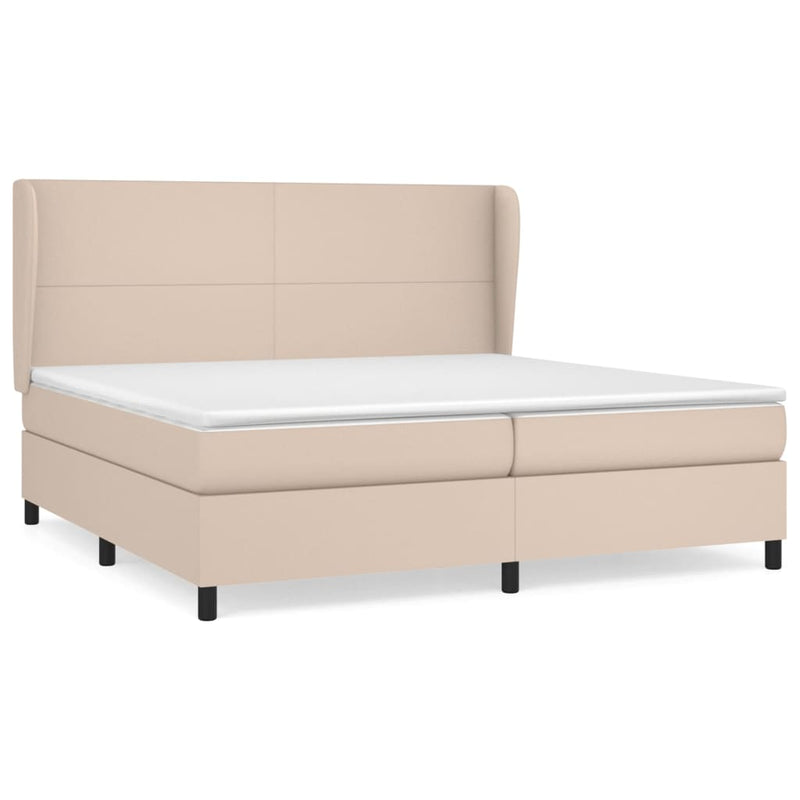 Boxspringbett Matratze Cappuccino-Braun 200x200cm Kunstleder