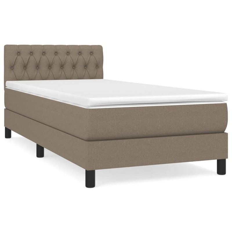 Boxspringbett mit Matratze Taupe 90x200 cm Stoff