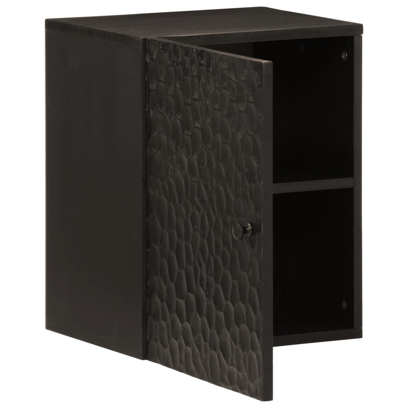 Bad-Wandschrank Schwarz 38x33x48 cm Massivholz Mango