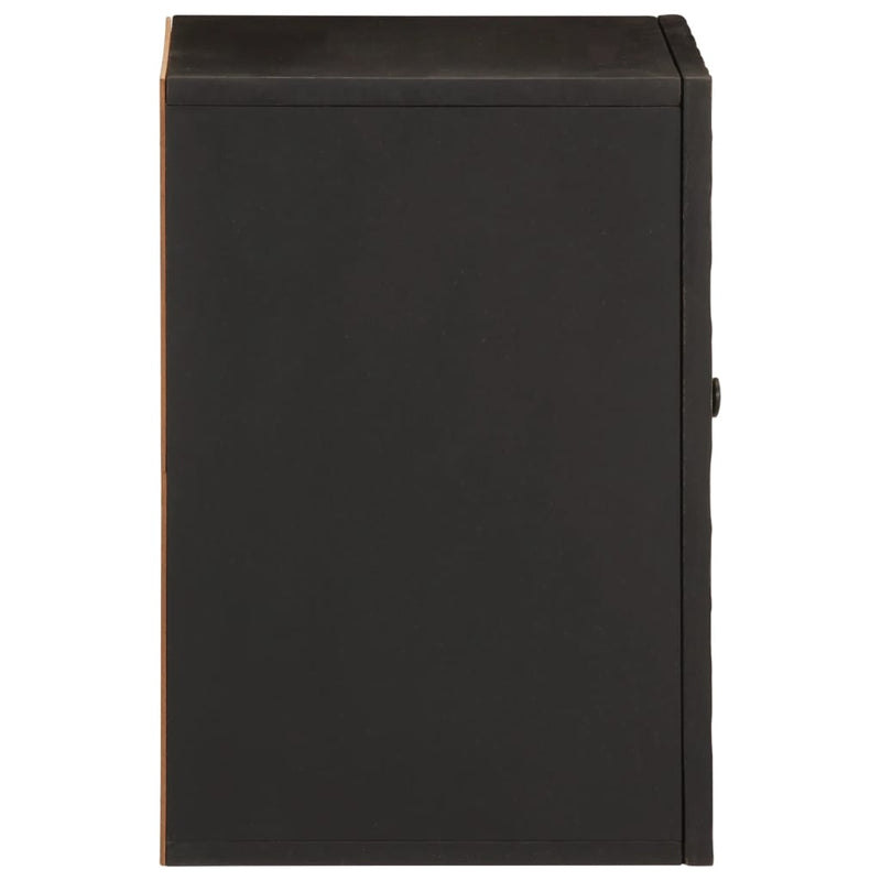 Bad-Wandschrank Schwarz 38x33x48 cm Massivholz Mango