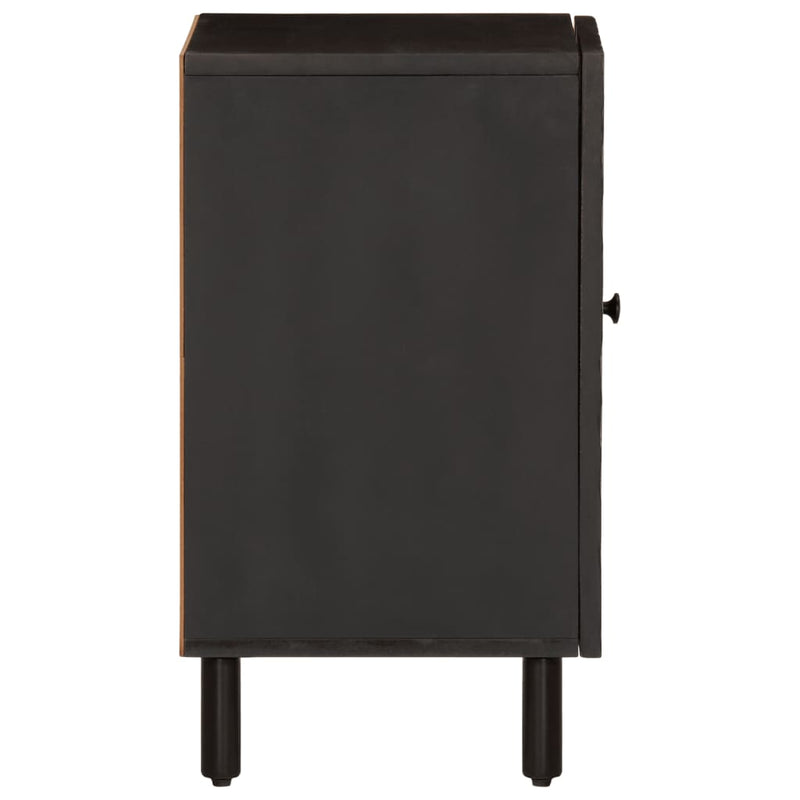 Badschrank Schwarz 38x33x58 cm Massivholz Mango