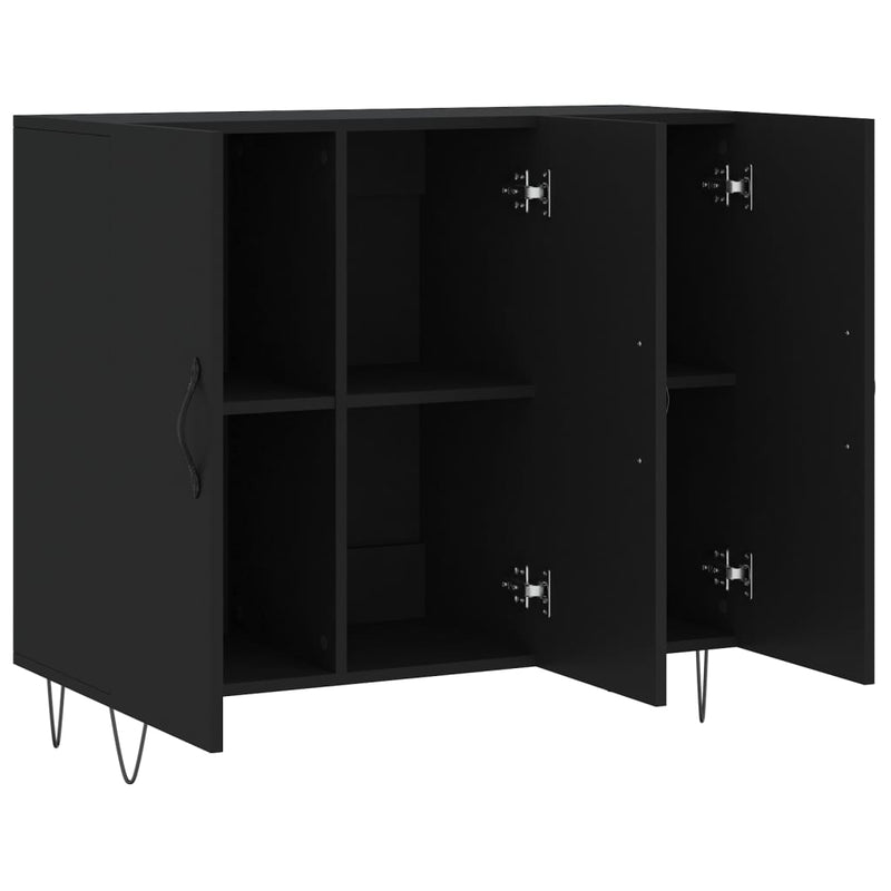 Sideboard Schwarz 90x34x80 cm Holzwerkstoff