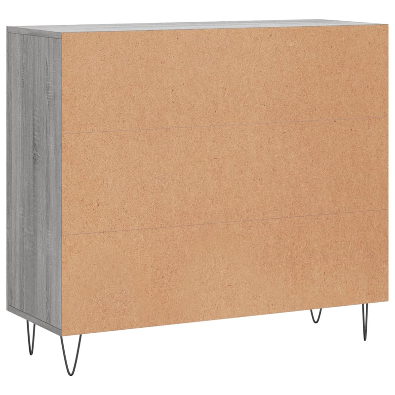 Sideboard Grau Sonoma 90x34x80 cm Holzwerkstoff