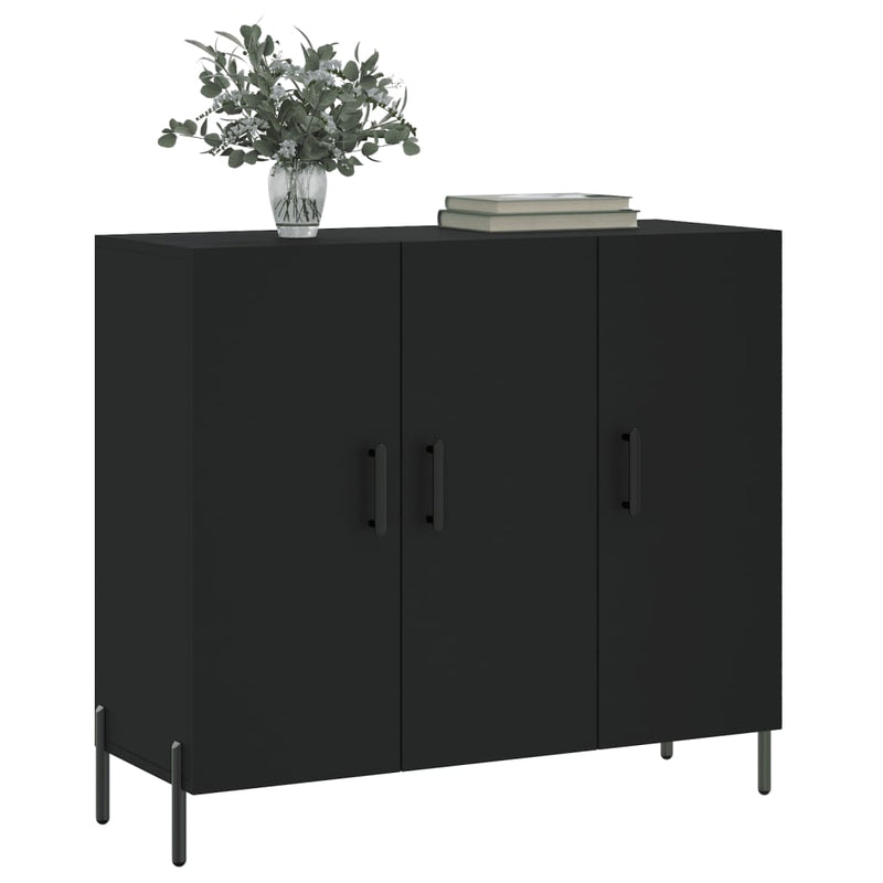 Sideboard Schwarz 90x34x80 cm Holzwerkstoff