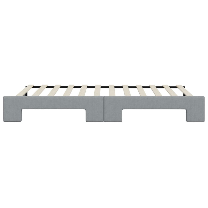 Tagesbett Ausziehbar Hellgrau 80x200 cm Stoff