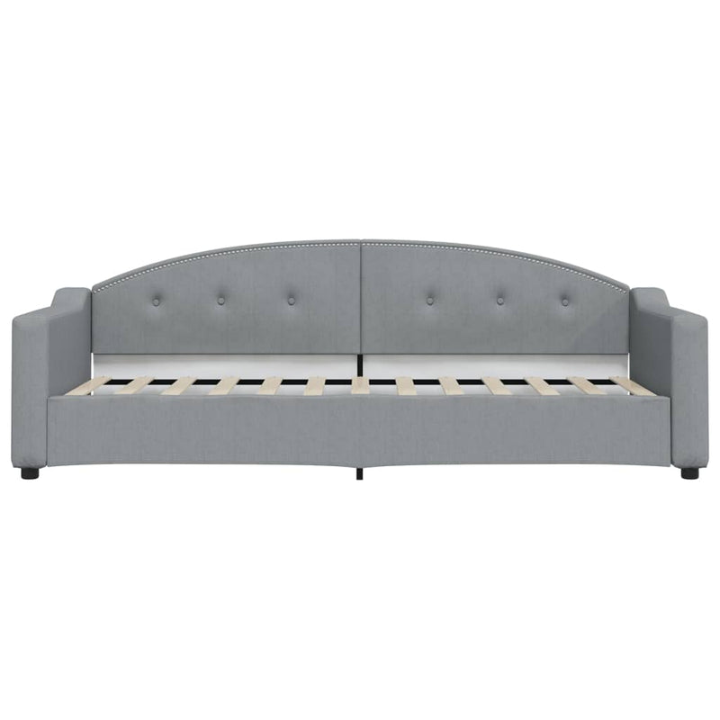 Tagesbett Ausziehbar Hellgrau 80x200 cm Stoff