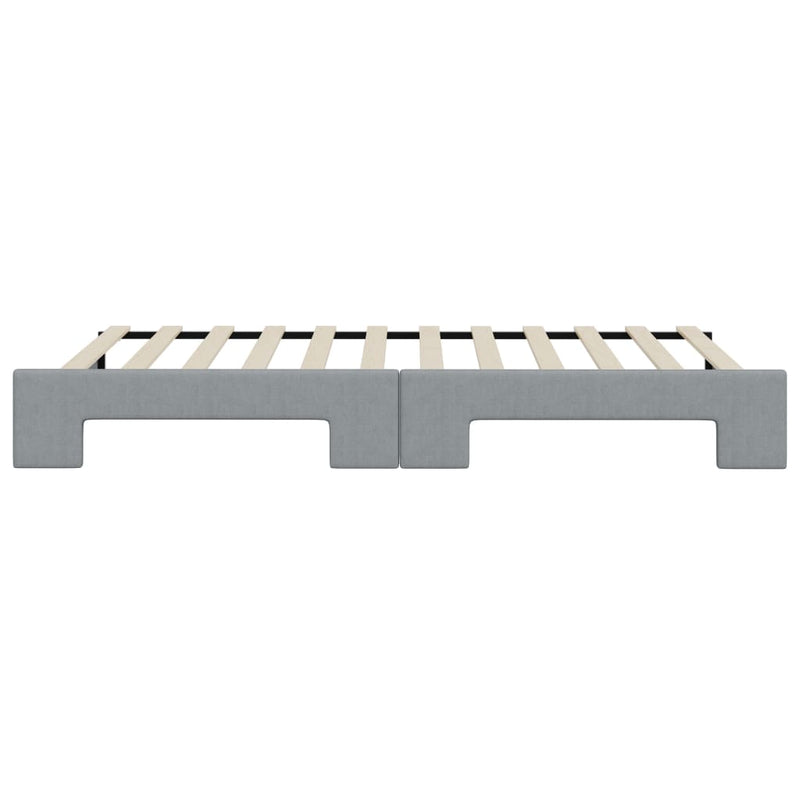 Tagesbett Ausziehbar Hellgrau 100x200 cm Stoff