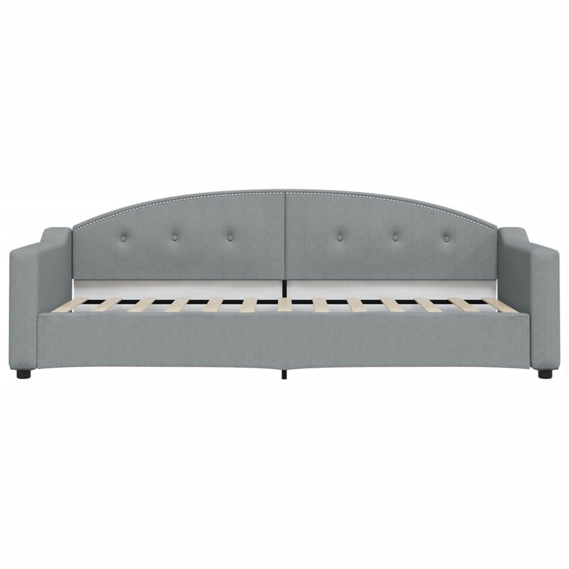 Tagesbett Ausziehbar mit Schubladen Hellgrau 80x200 cm Stoff