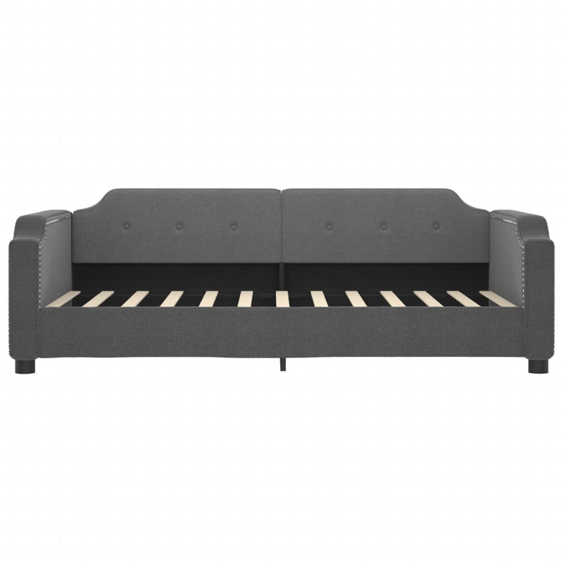 Tagesbett Ausziehbar Dunkelgrau 90x200 cm Stoff