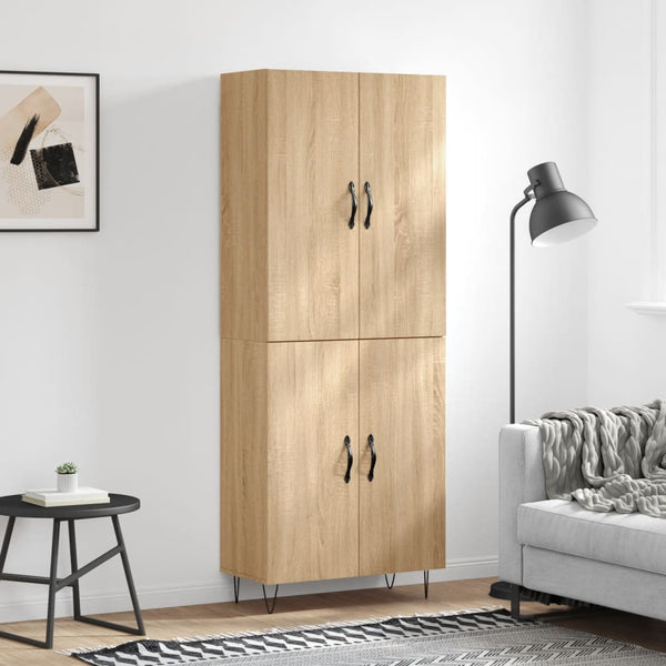 Highboard Sonoma-Eiche 69,5x34x180 cm Holzwerkstoff