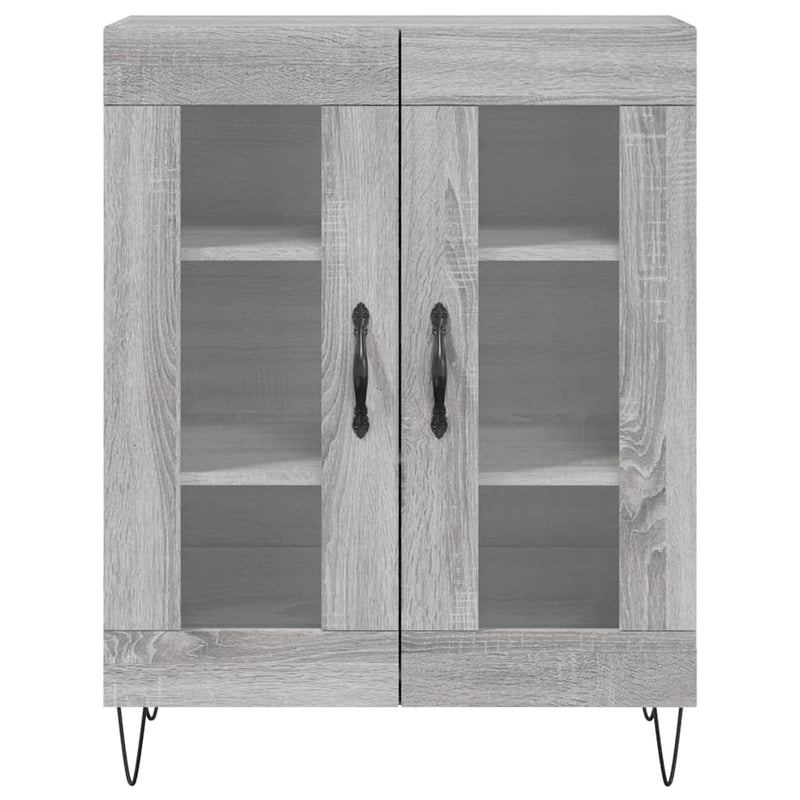 Highboard Grau Sonoma 69,5x34x180 cm Holzwerkstoff