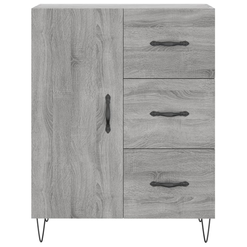 Highboard Grau Sonoma 69,5x34x180 cm Holzwerkstoff