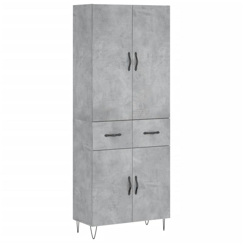 Highboard Betongrau 69,5x34x180 cm Holzwerkstoff