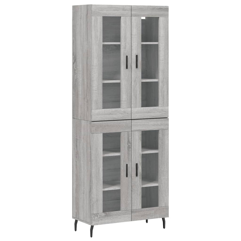 Highboard Grau Sonoma 69,5x34x180 cm Holzwerkstoff