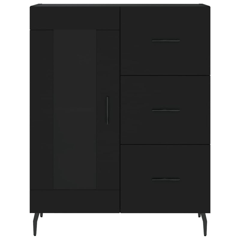 Highboard Schwarz 69,5x34x180 cm Holzwerkstoff