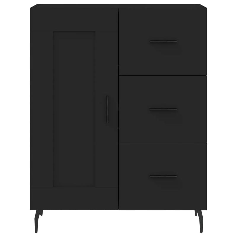 Highboard Schwarz 69,5x34x180 cm Holzwerkstoff