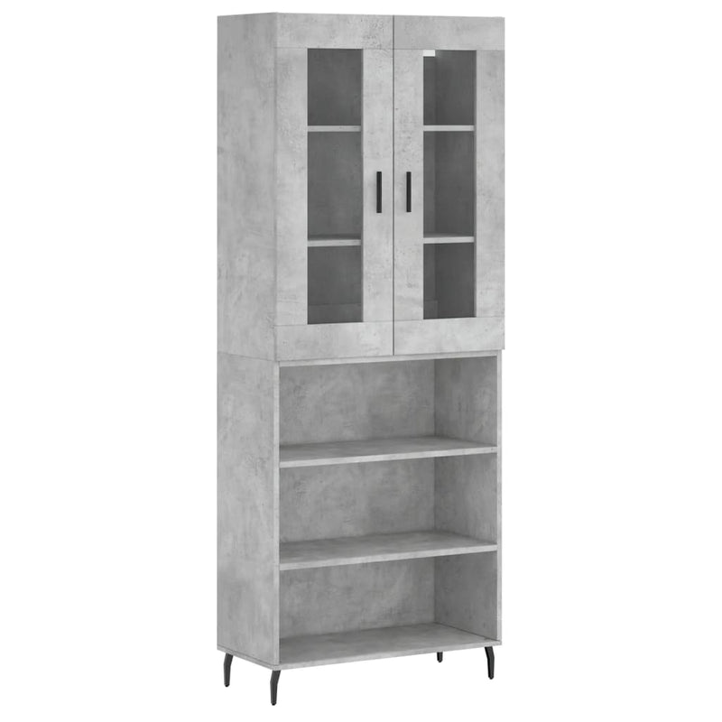 Highboard Betongrau 69,5x34x180 cm Holzwerkstoff