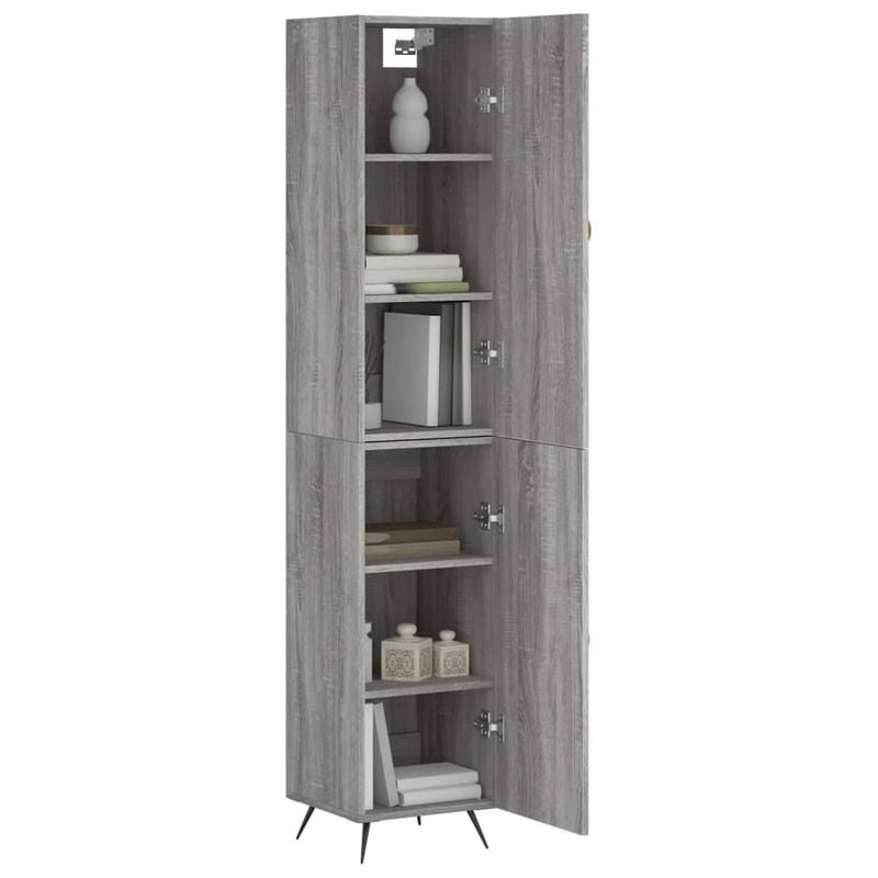 Highboard Grau Sonoma 34,5x34x180 cm Holzwerkstoff